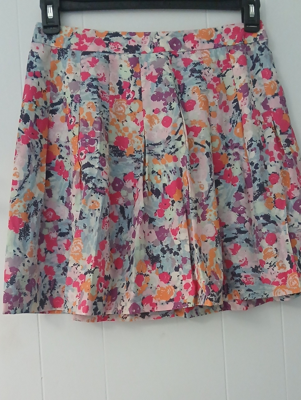 J. Crew Floral Circle Skirt in Pink, Purple, Orange and Gray